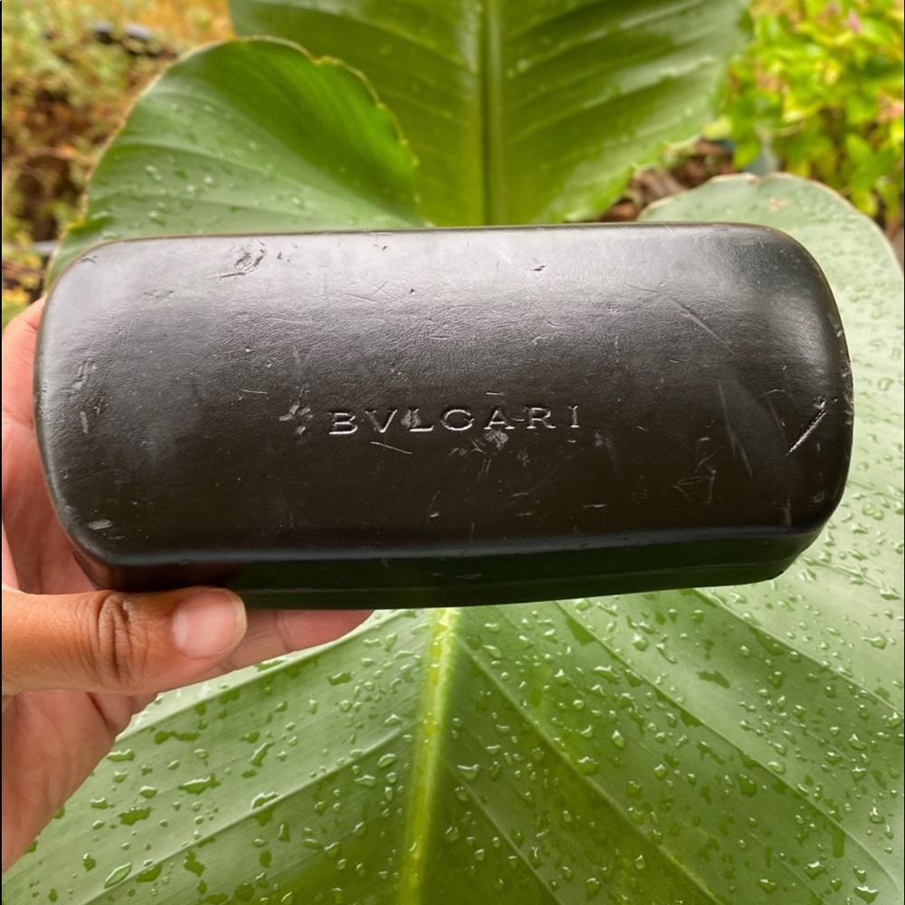 Bulgari Case for Sunglasses Black Outside Cream Inside
